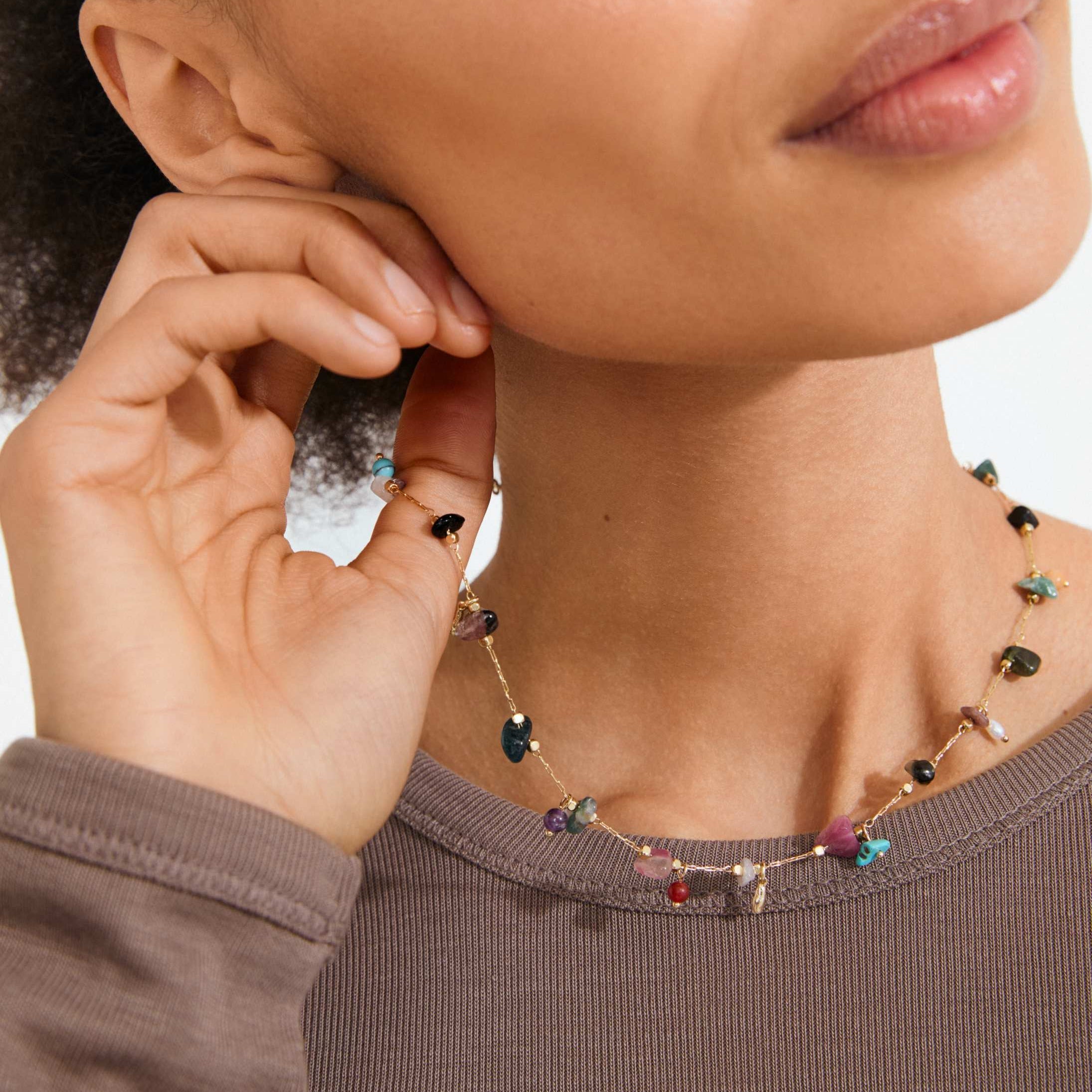 HERE semi-precious stones necklace
