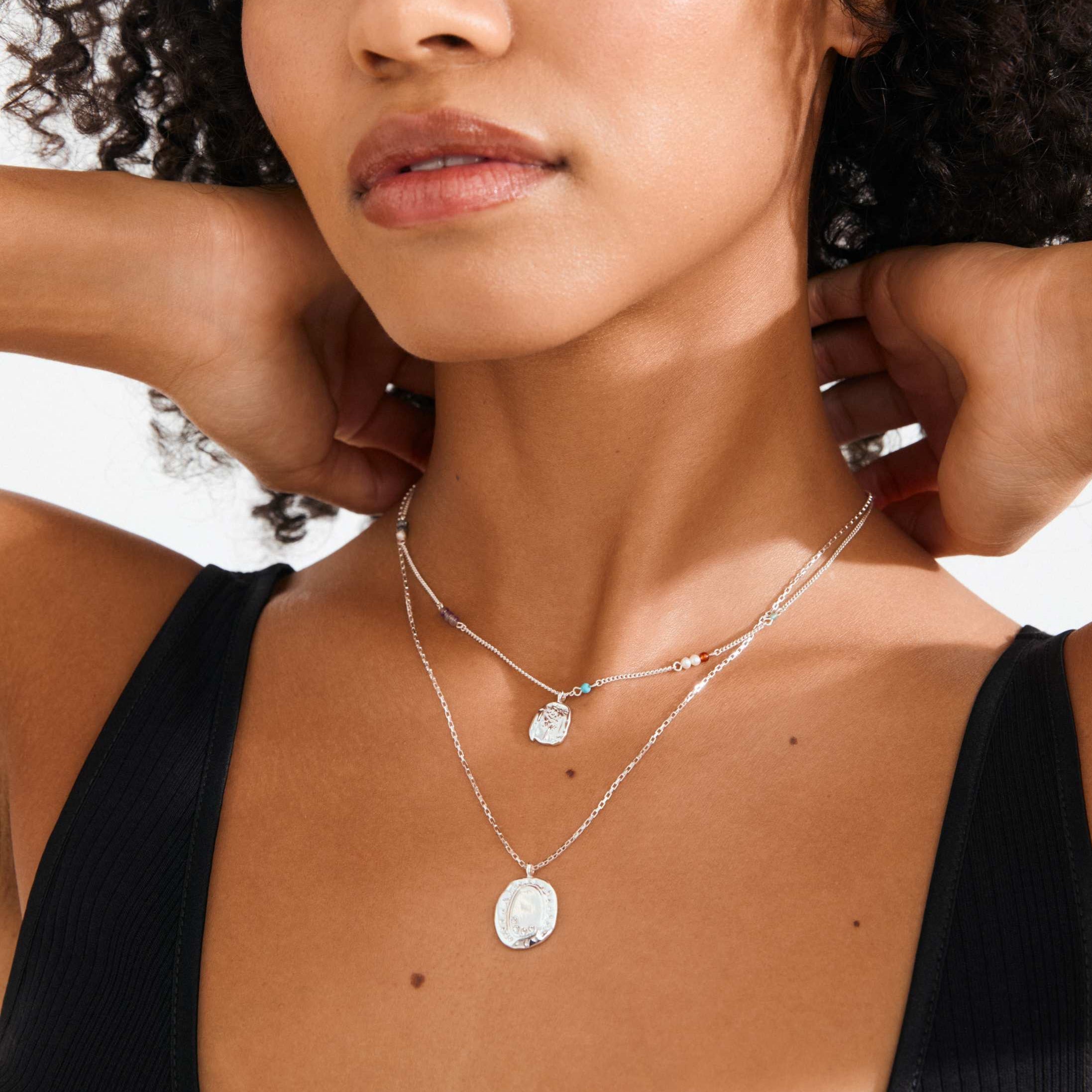 HERE recycled pendant necklace 2-in-1