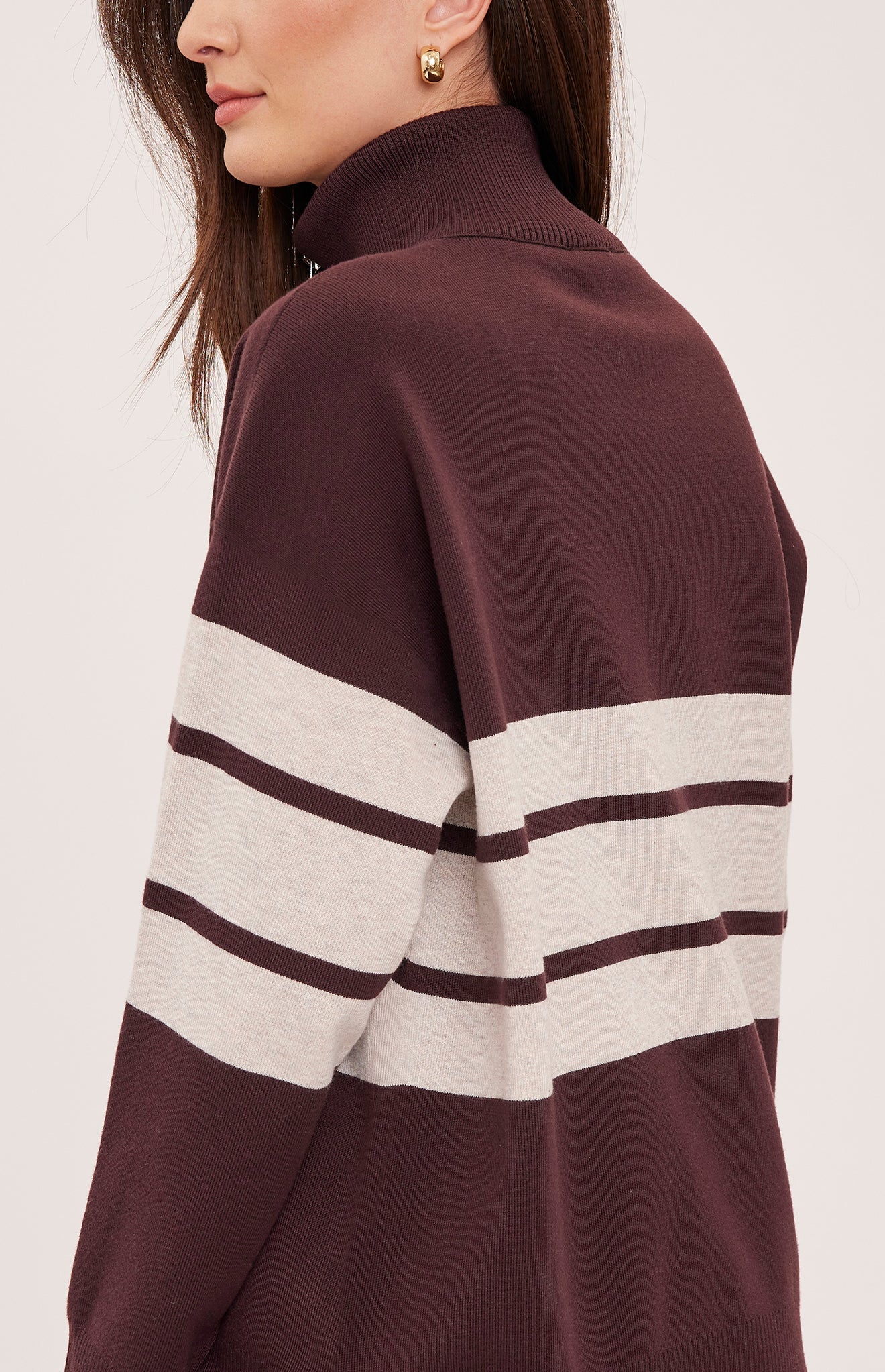 Idris Striped Sweater - Fig