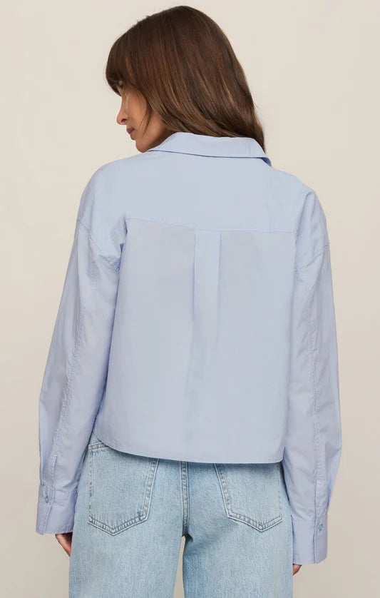 Favourite Button Up Top - Hamptons Blue