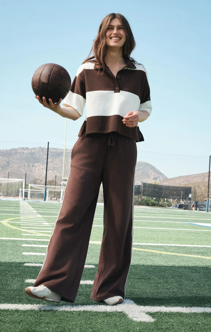 Mariner Polo Top - Dark Chocolate