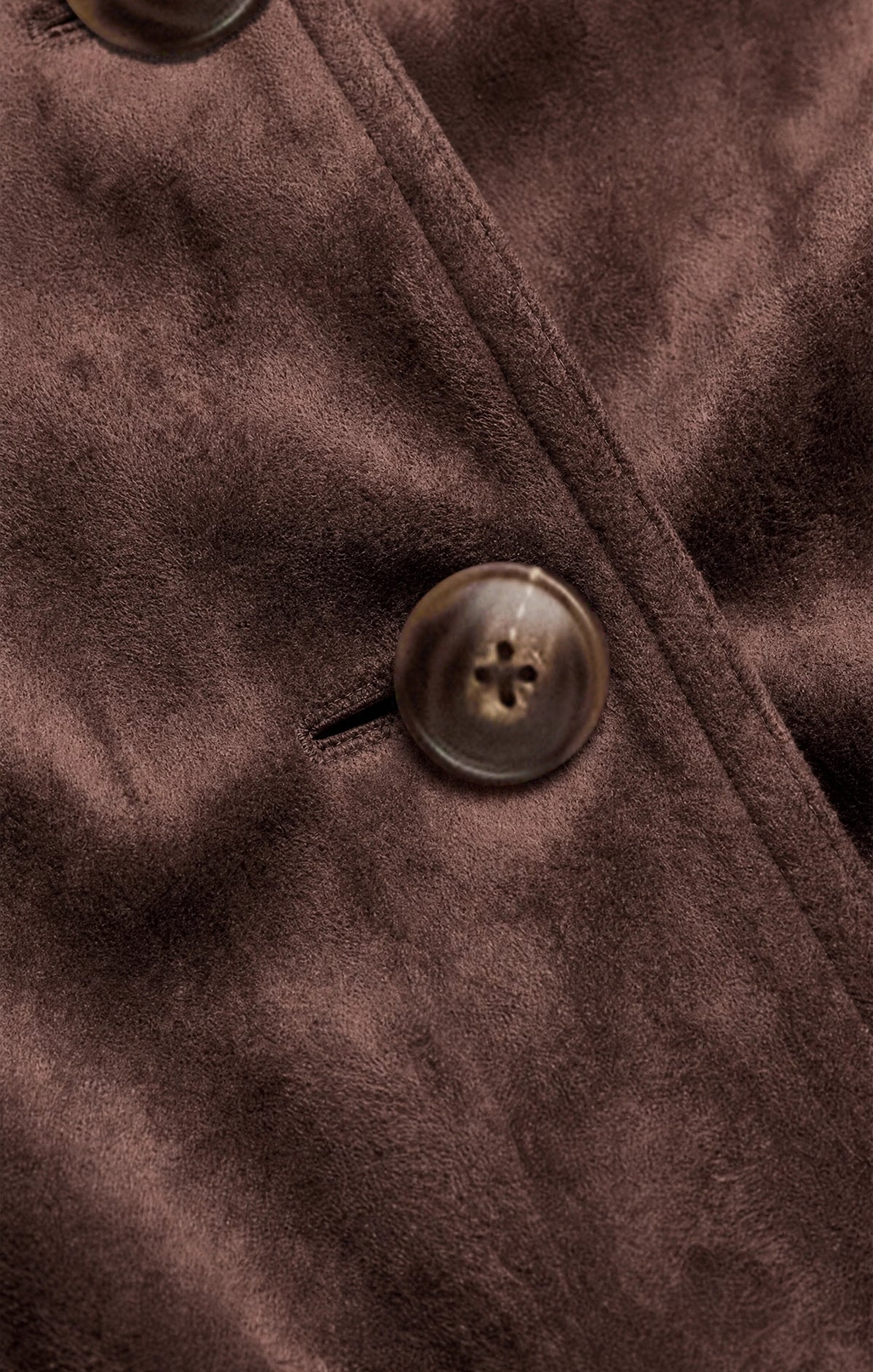 Decker Faux Suede Chore Coat - Dark Chocolate
