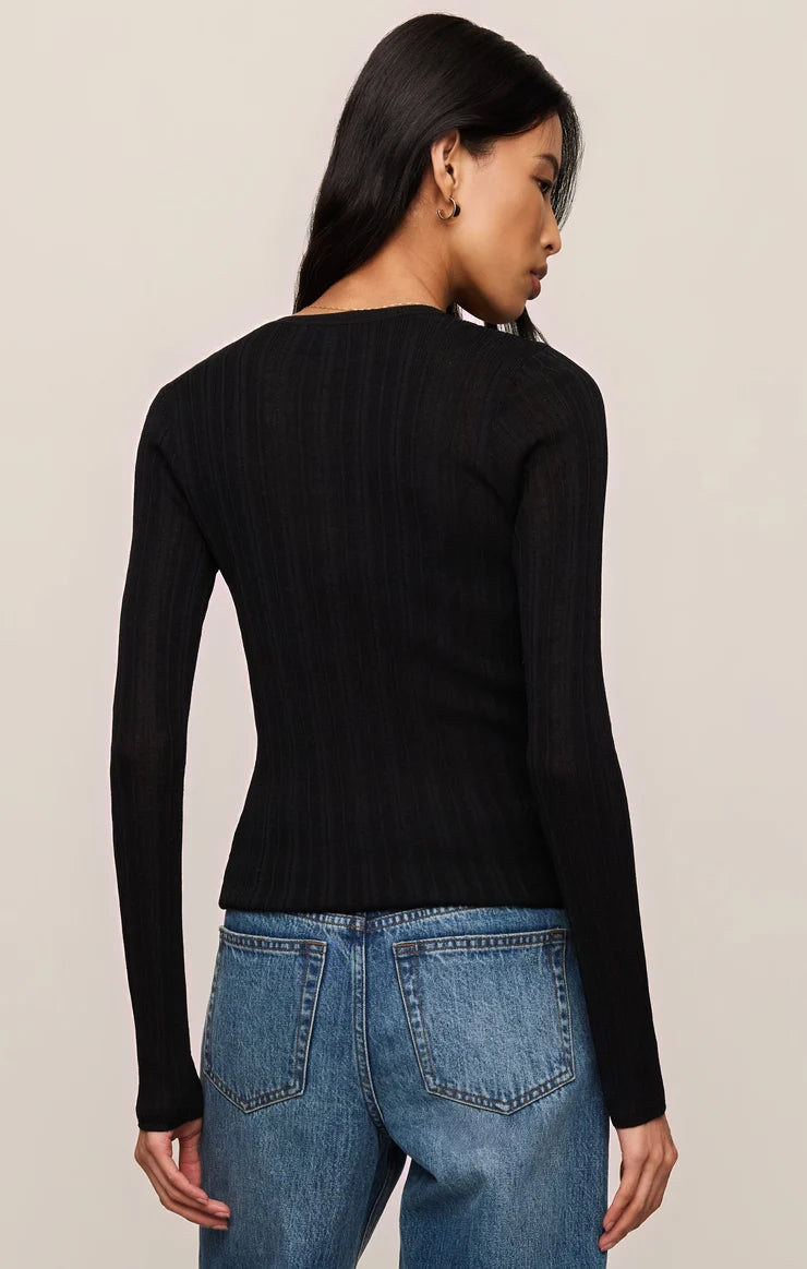 Rowena Fine Knit Sweater - Black