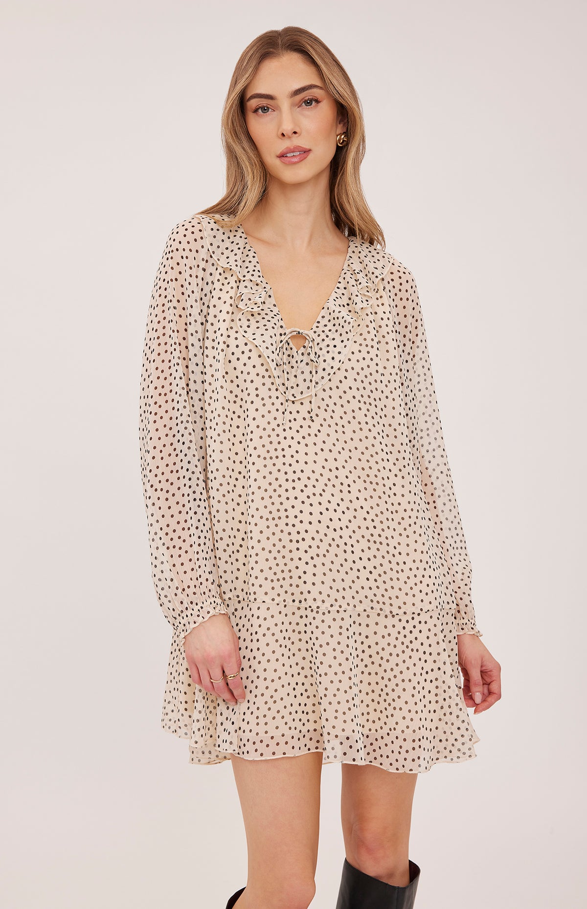 Esmeralda mini Dress - Cream Dots