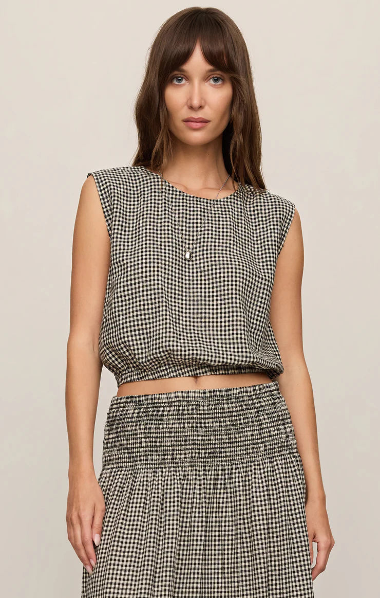 Merit Gingham Top - Black