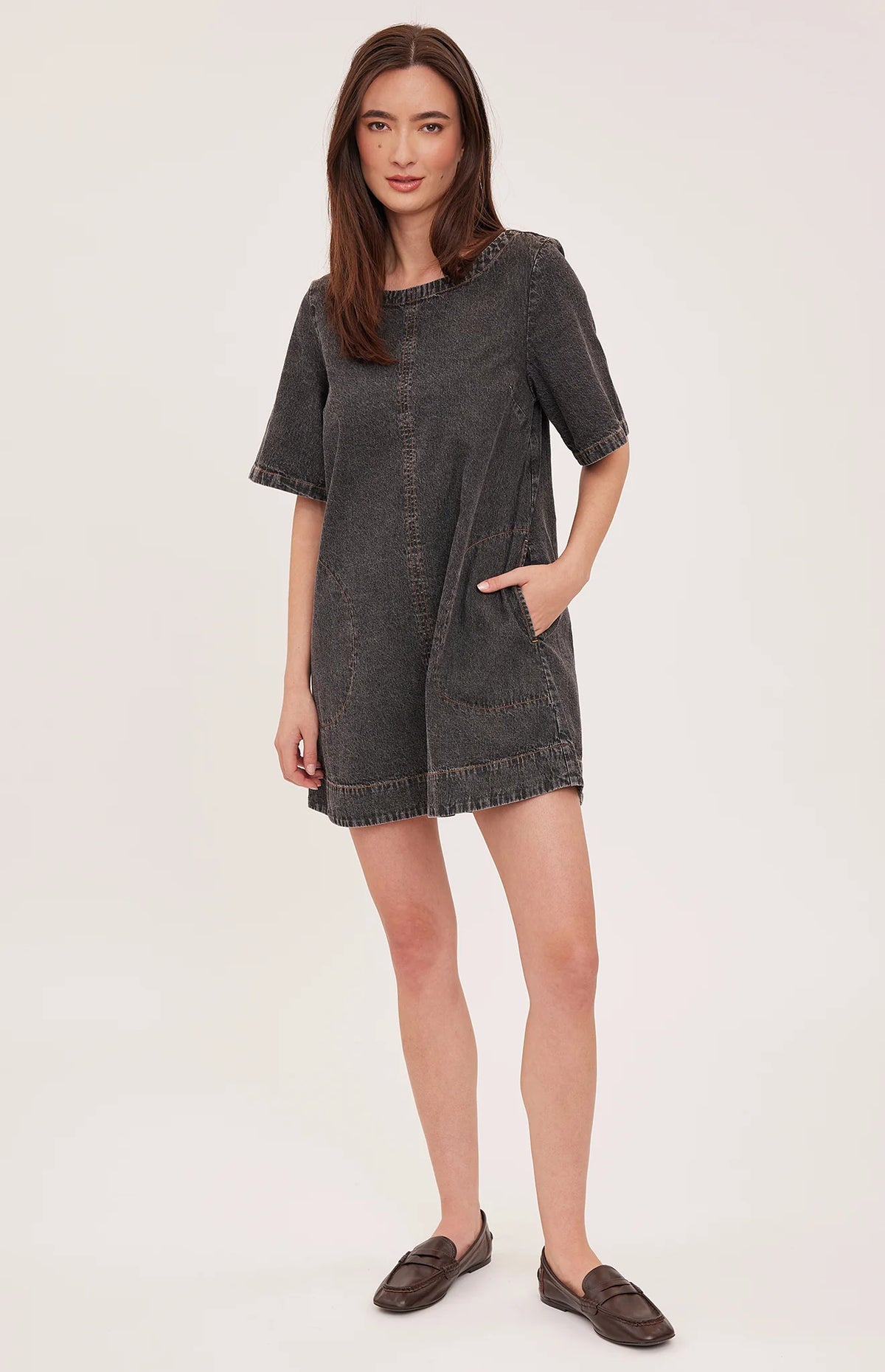 Penelope Mini Dress - Black Wash