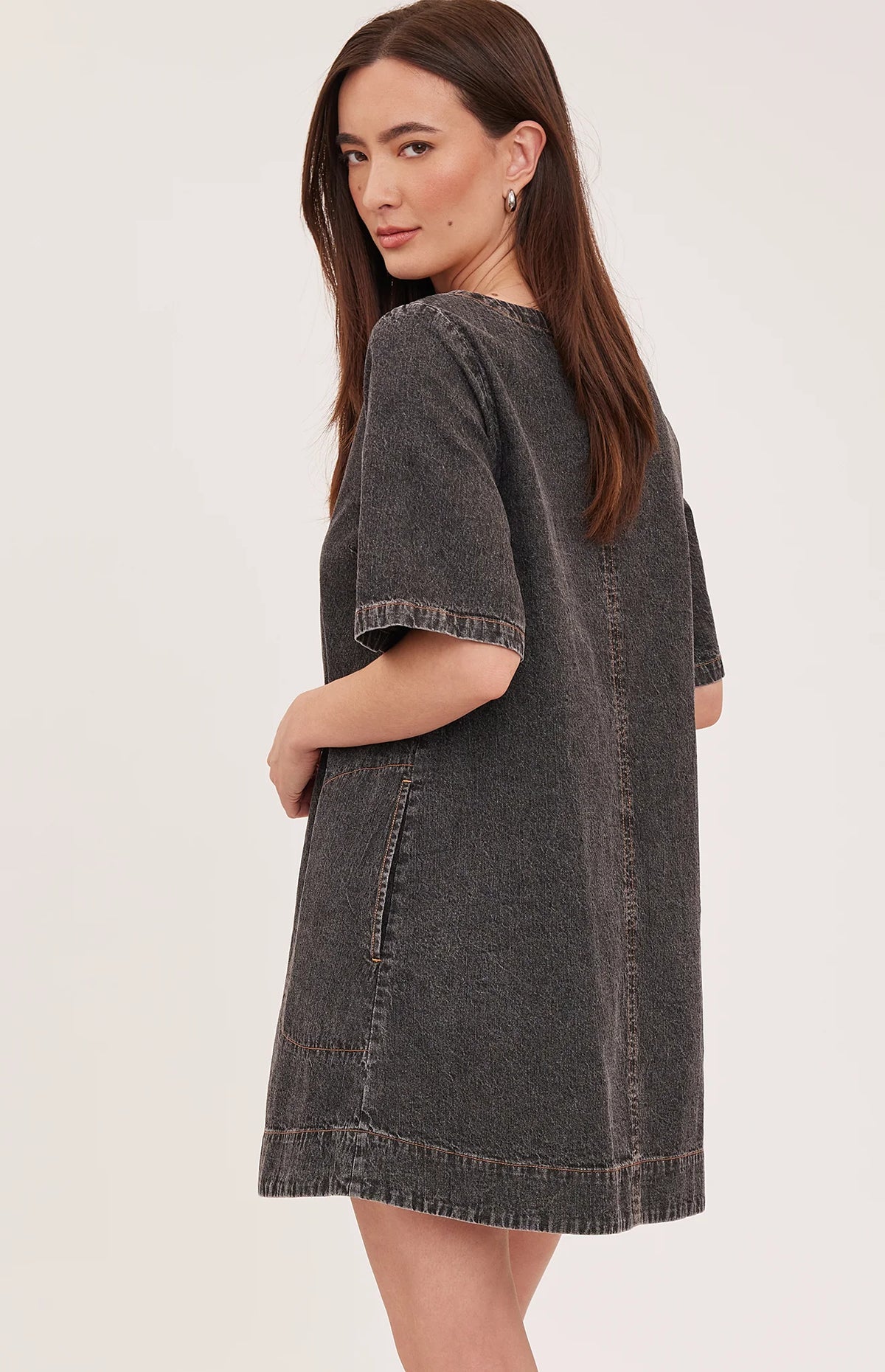 Penelope Mini Dress - Black Wash