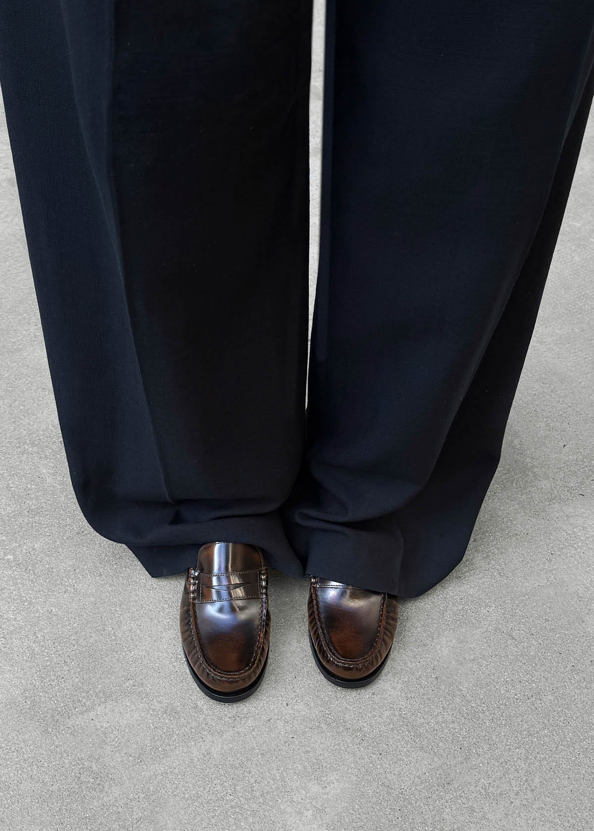 Rivet Vintage Leather Loafers - Brushed Coffee Brown
