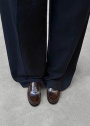 Rivet Vintage Leather Loafers - Brushed Coffee Brown