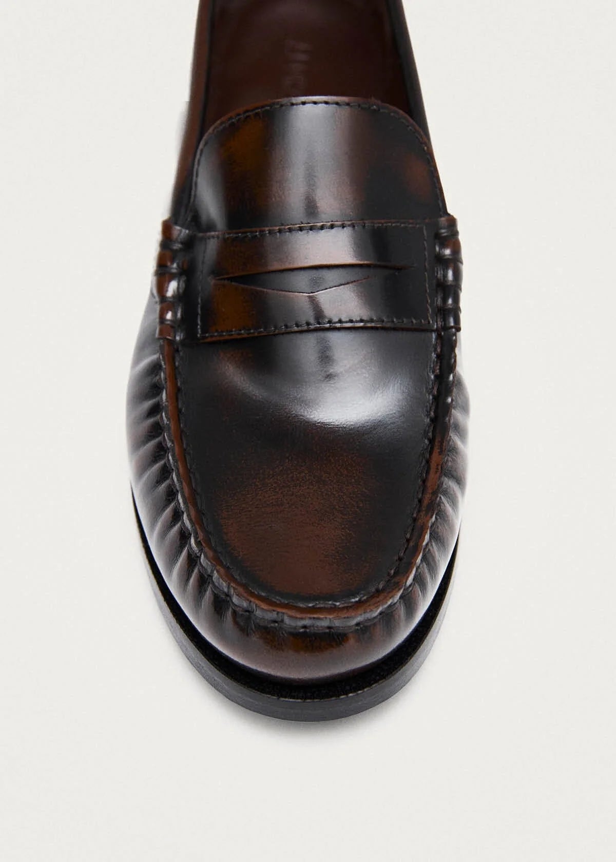 Rivet Vintage Leather Loafers - Brushed Coffee Brown