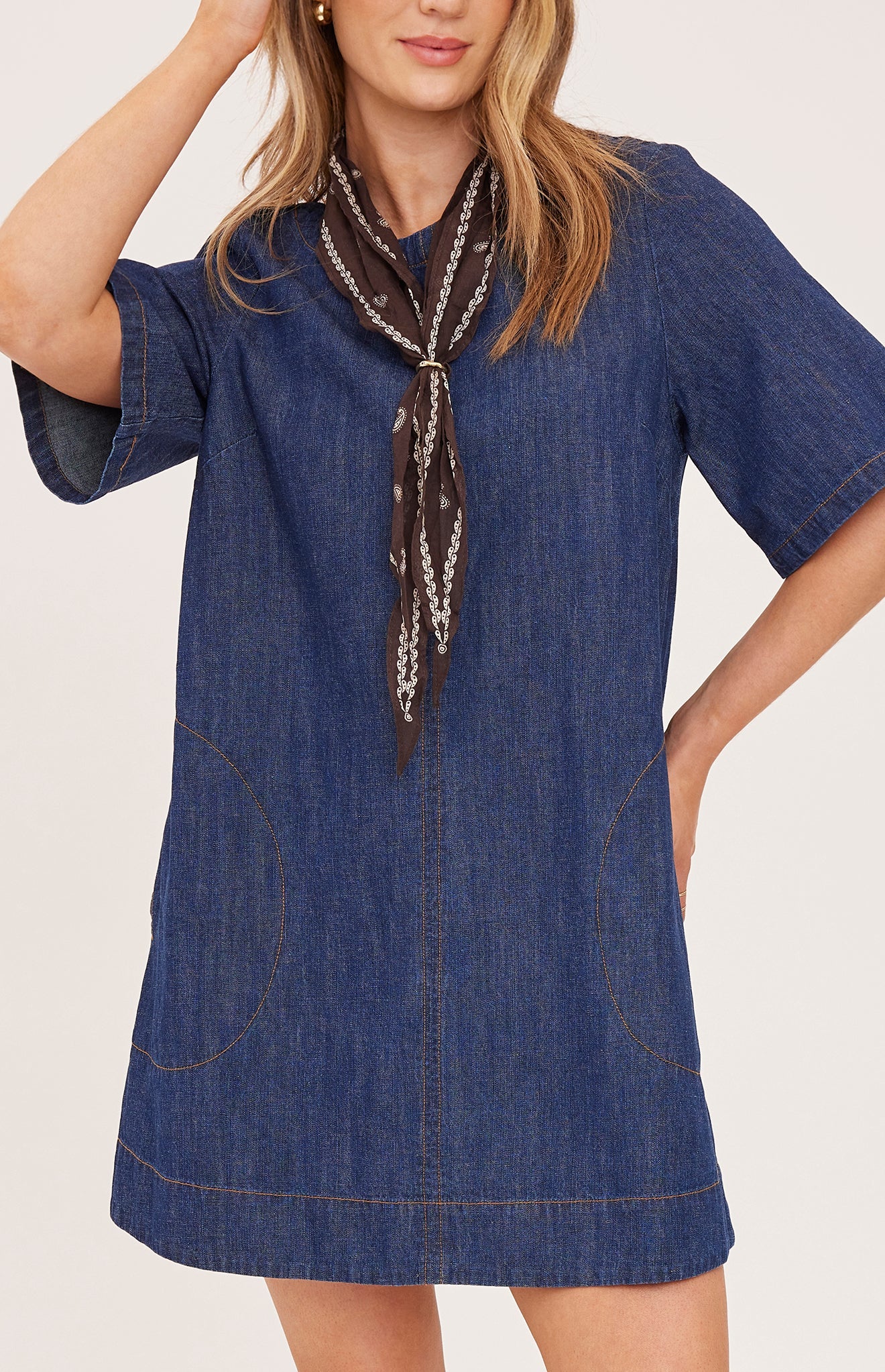 Penelope Mini Dress - Dark Wash