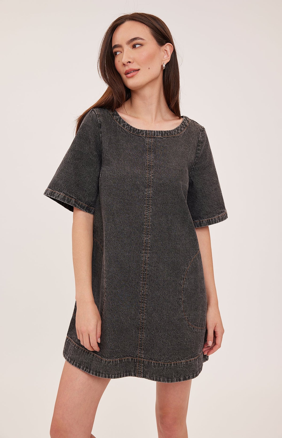 Penelope Mini Dress - Black Wash