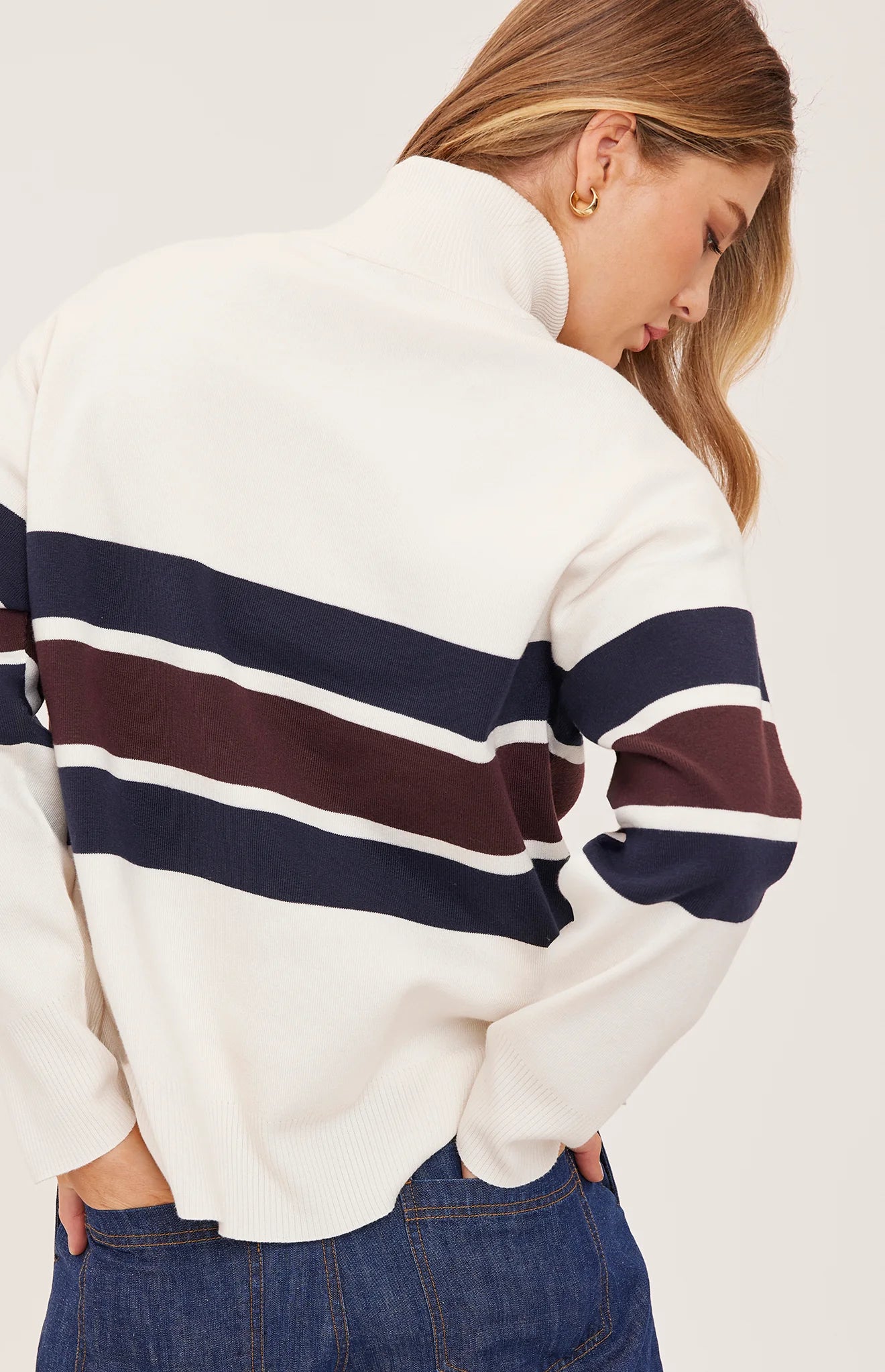 Idris Striped Sweater - Cream