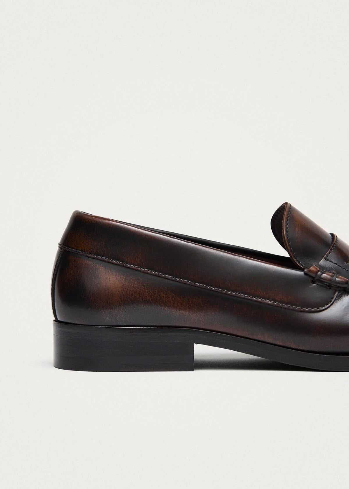 Rivet Vintage Leather Loafers - Brushed Coffee Brown