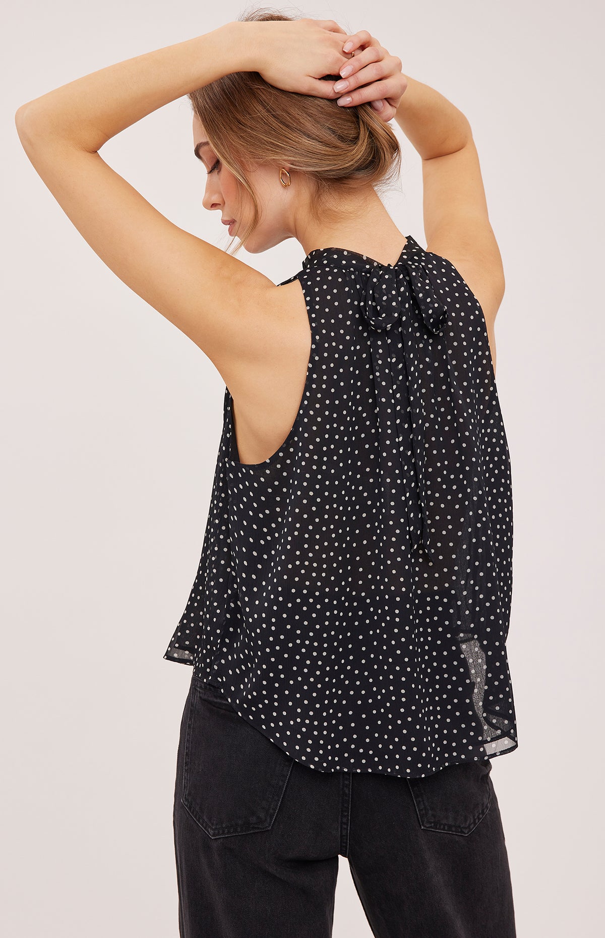 Lenora Halter Top - Black Dots
