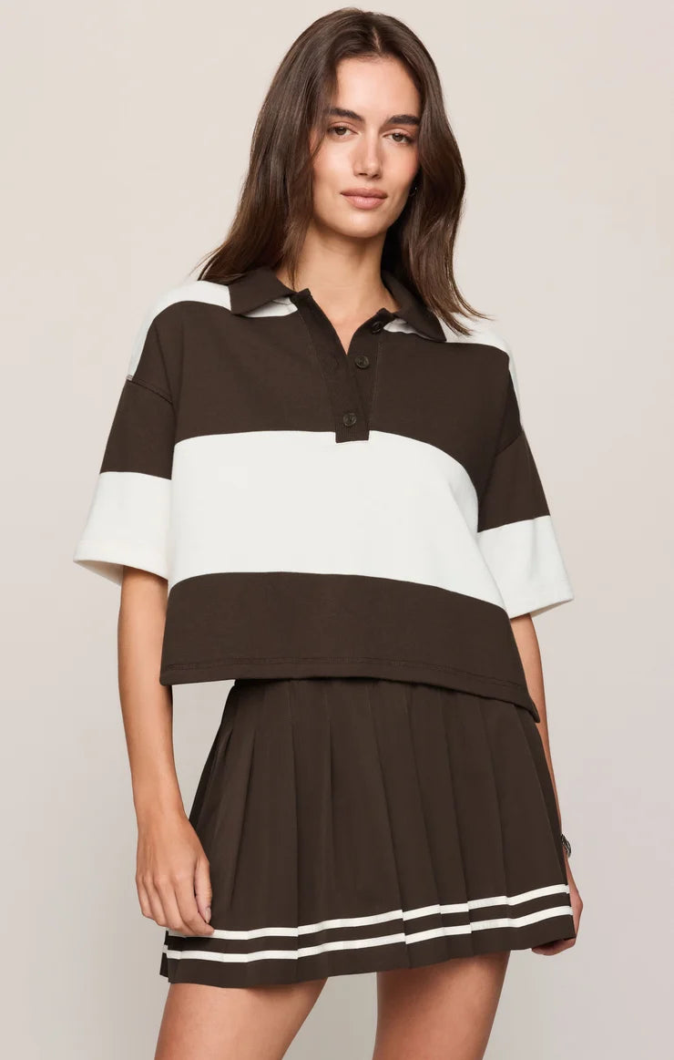 Mariner Polo Top - Dark Chocolate