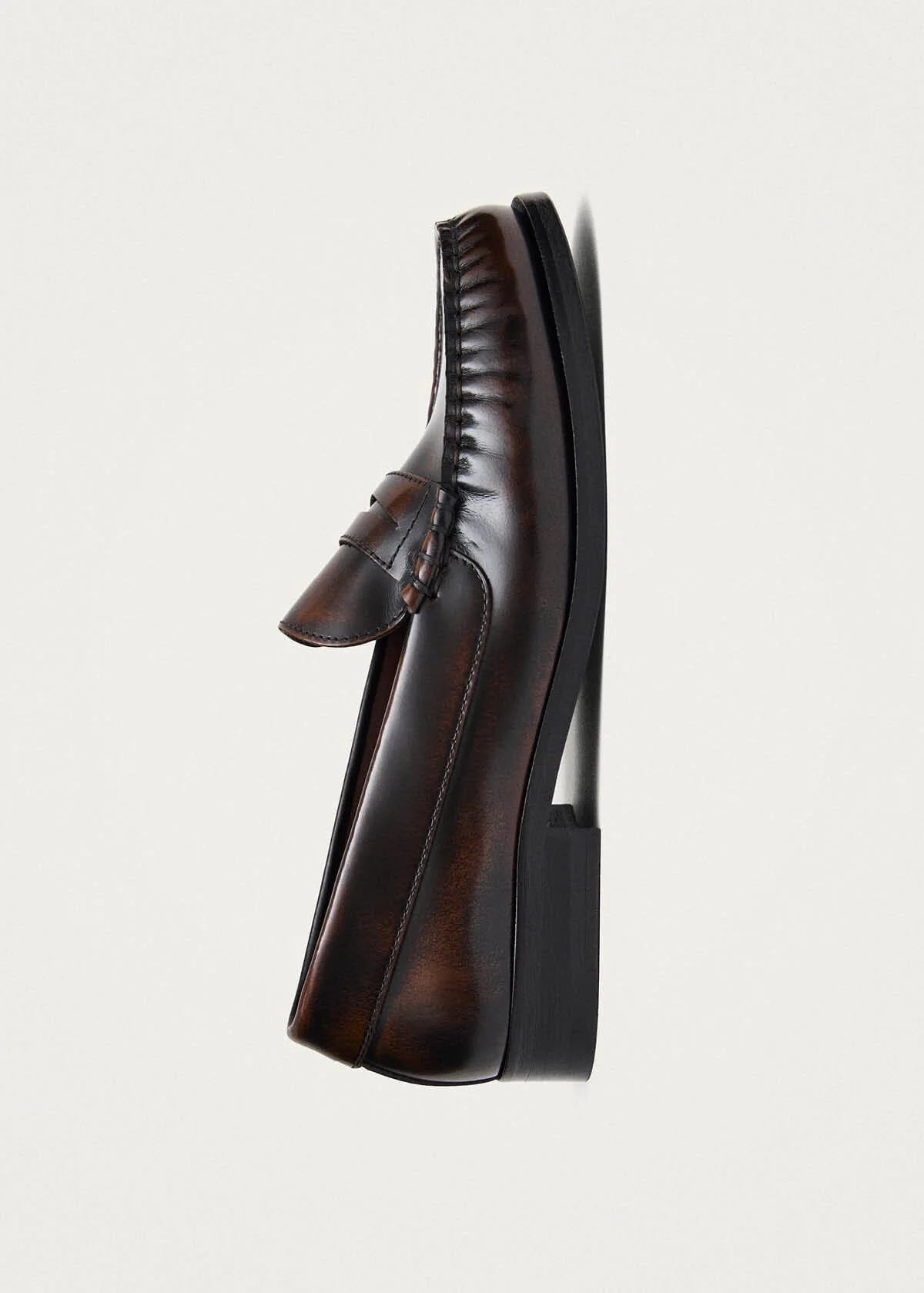 Rivet Vintage Leather Loafers - Brushed Coffee Brown