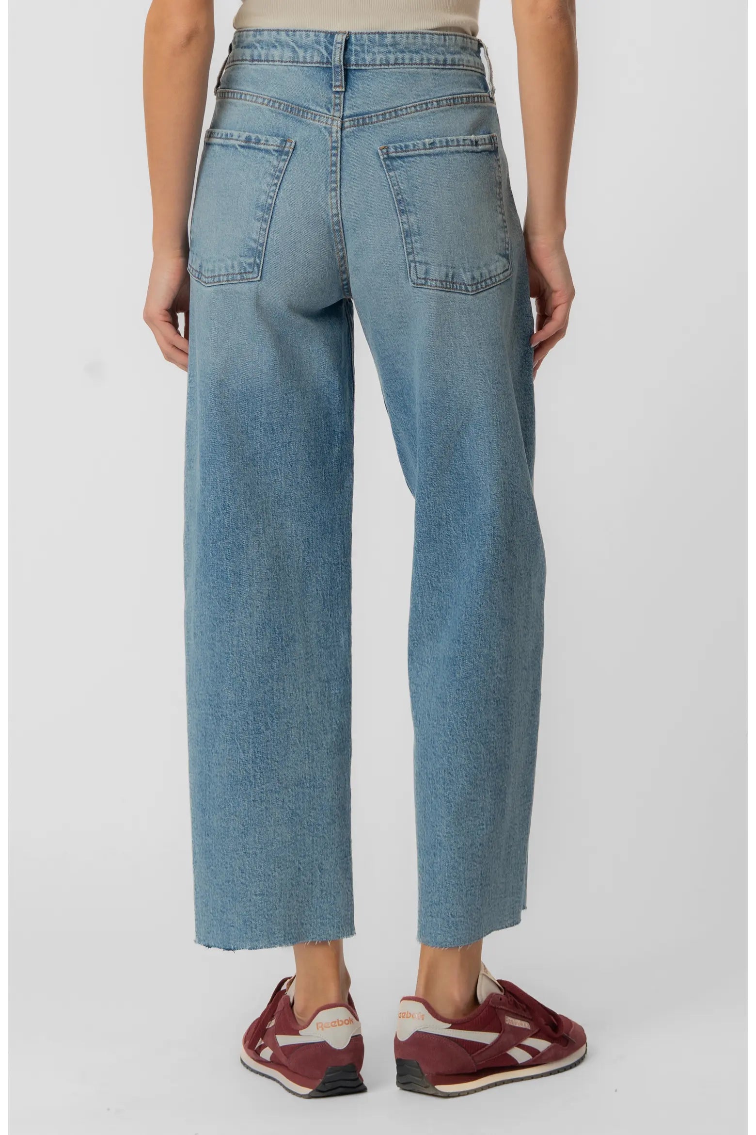 Gwen High Rise Wide Leg Slouchy Raw Hem - Answering