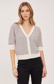 Hildi Knit Top - Fig Stripe