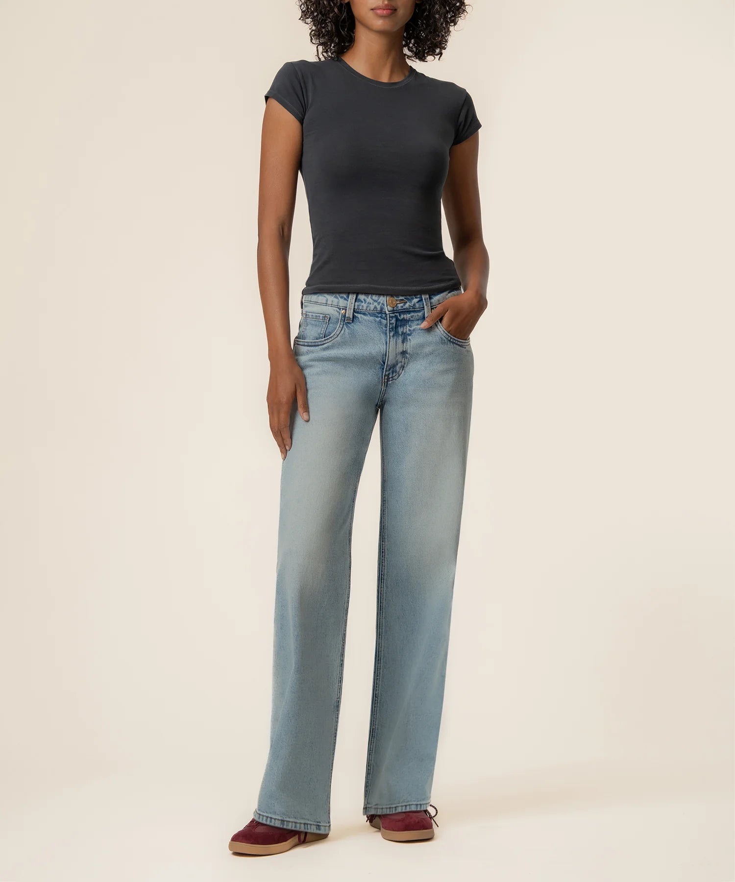 Selena Baggy Low Rise Strait Leg - Enthusiastic