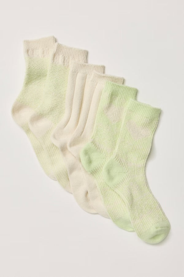 Nordic Knit Sock Pack - Lime Cream