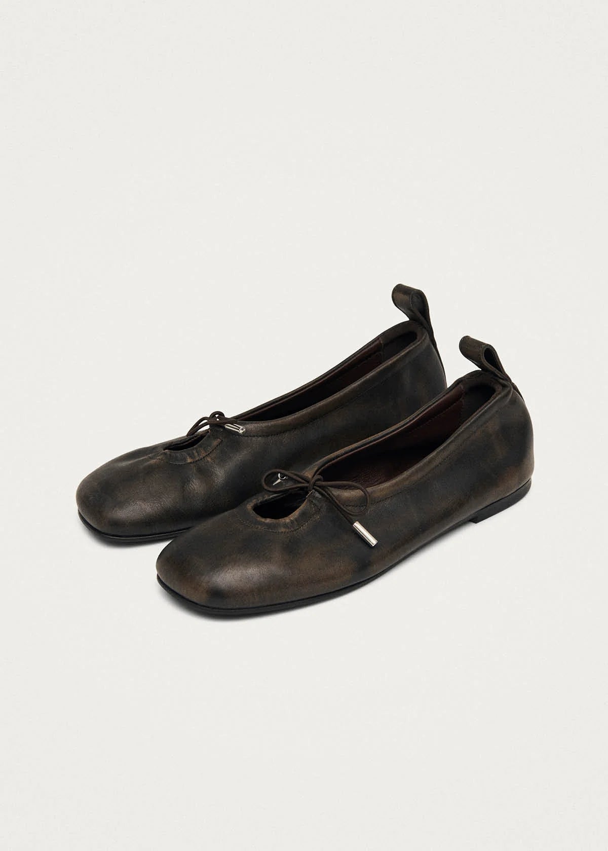 Rosalind Leather Ballet Flat - Brushed Brown