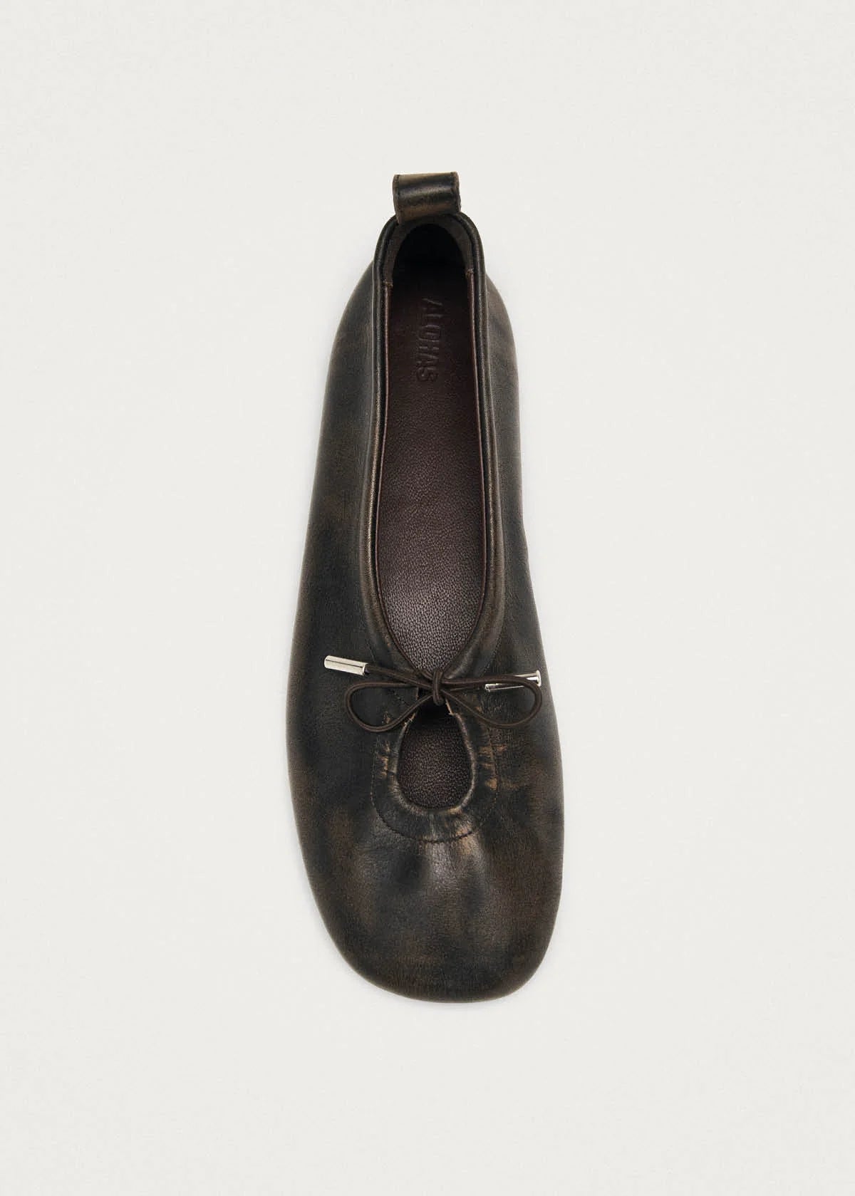 Rosalind Leather Ballet Flat - Brushed Brown
