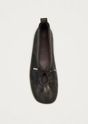 Rosalind Leather Ballet Flat - Brushed Brown