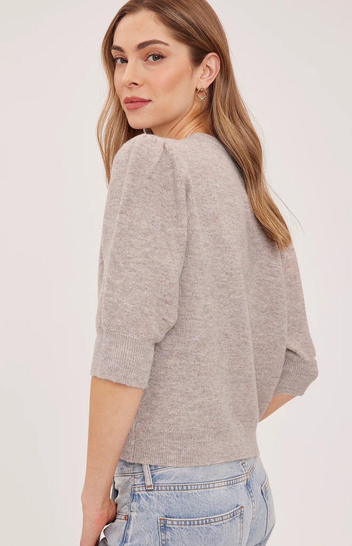 Hildi Knit Top - Heather Latte