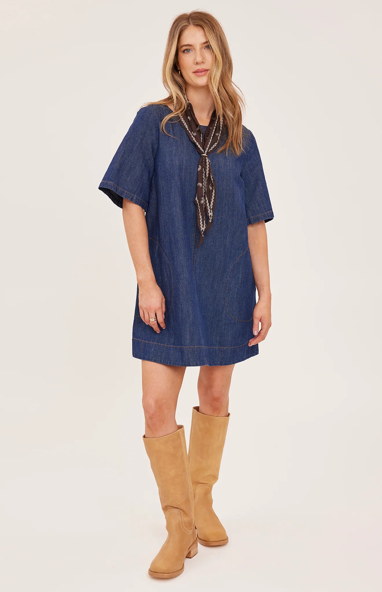 Penelope Mini Dress - Dark Wash
