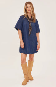 Penelope Mini Dress - Dark Wash