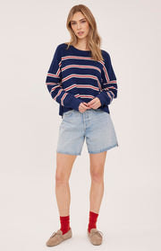 Echo Pullover Sweater - Navy Stripe