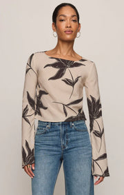 Nia Clem Floral Top - Soft Ecru