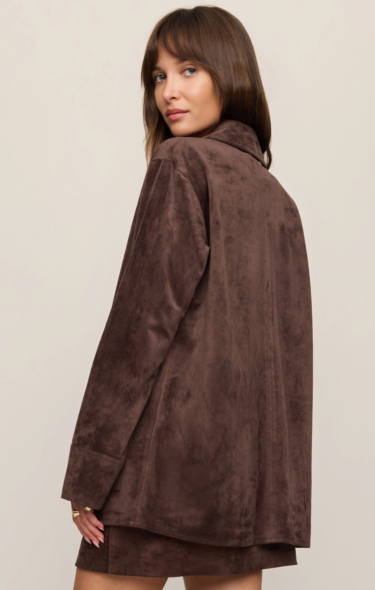Decker Faux Suede Chore Coat - Dark Chocolate