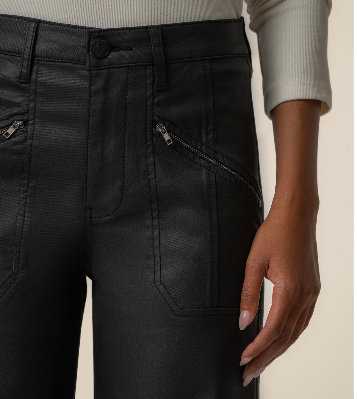 Meg High Rise Coated - Matte Black