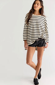 WTF Two Sense Long Sleeve Top - Ivory Combo