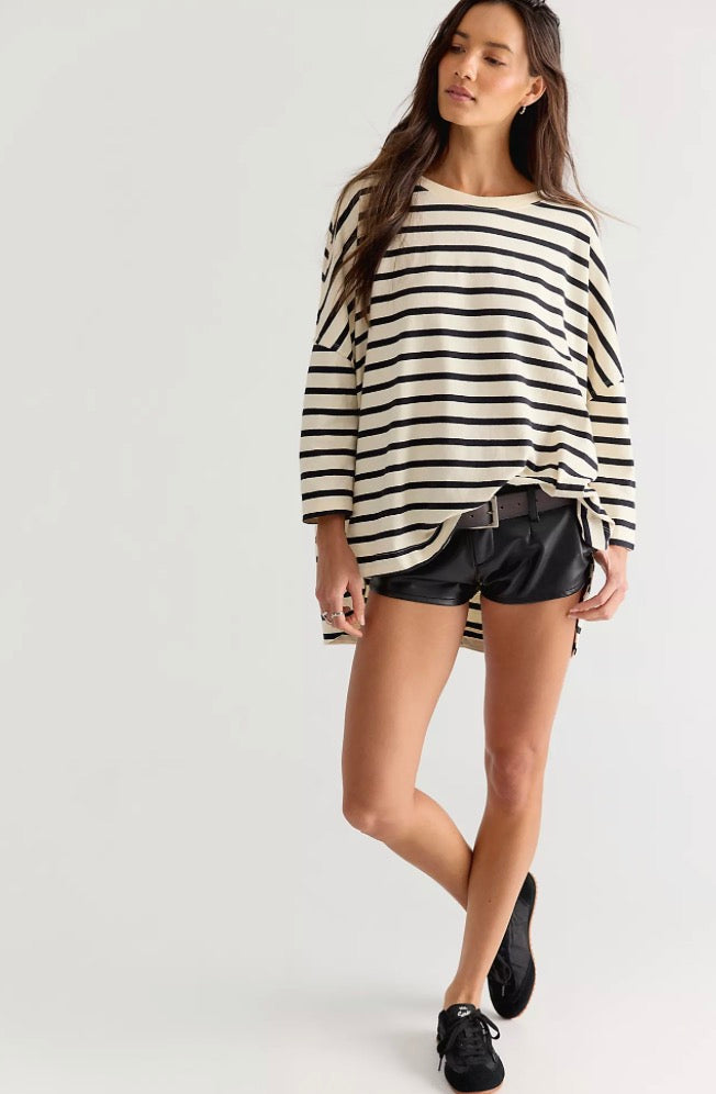 WTF Two Sense Long Sleeve Top - Ivory Combo