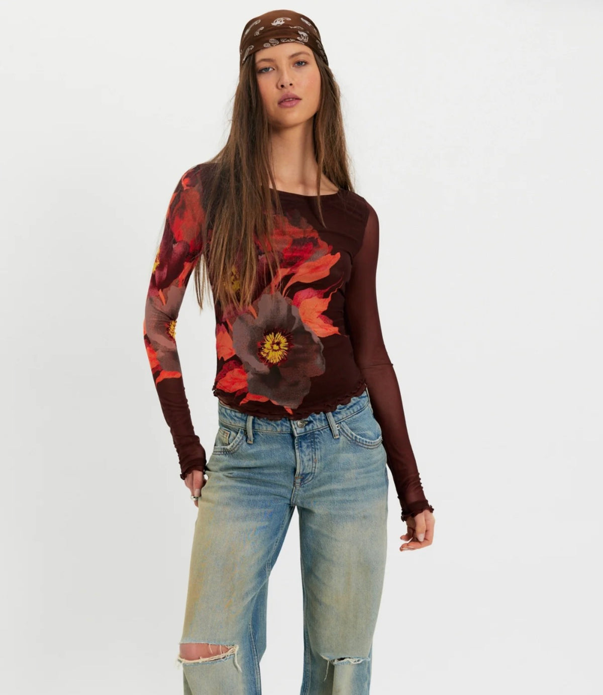 Lily Printed Long Sleeve - Cocoa Combo