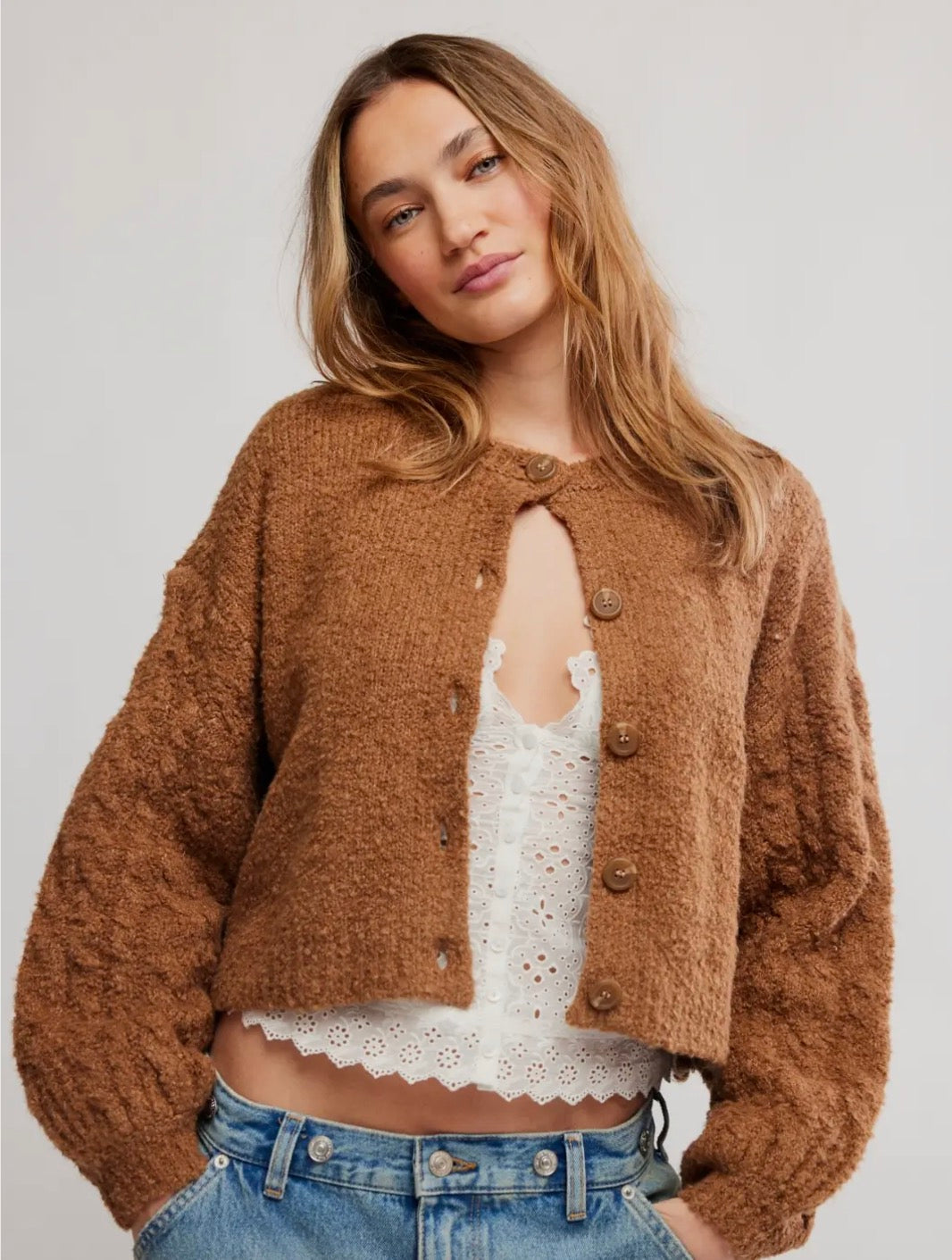 Thistle Cardi - Macadamia