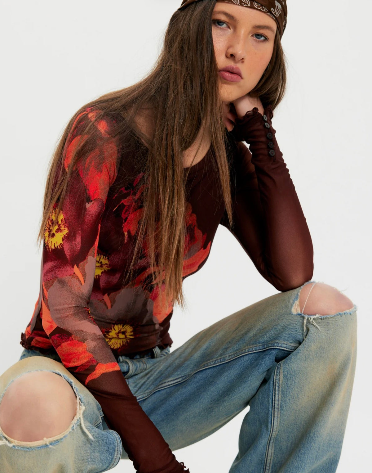 Lily Printed Long Sleeve - Cocoa Combo