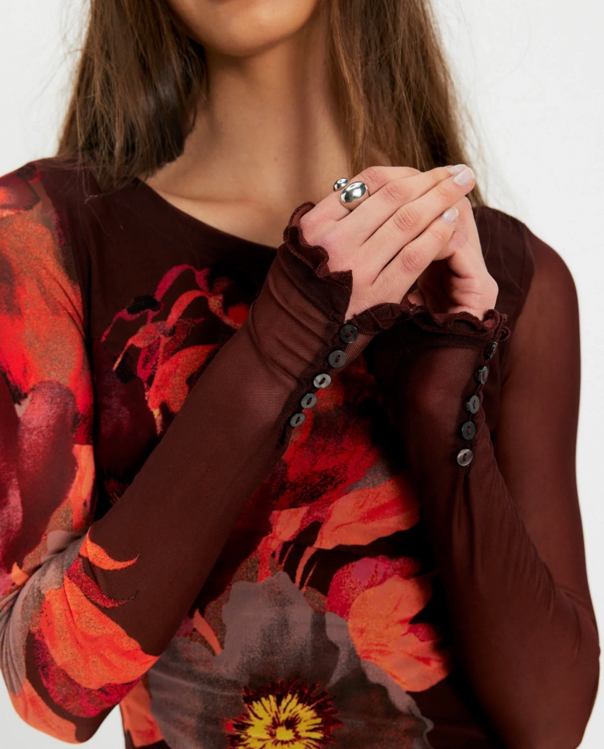 Lily Printed Long Sleeve - Cocoa Combo
