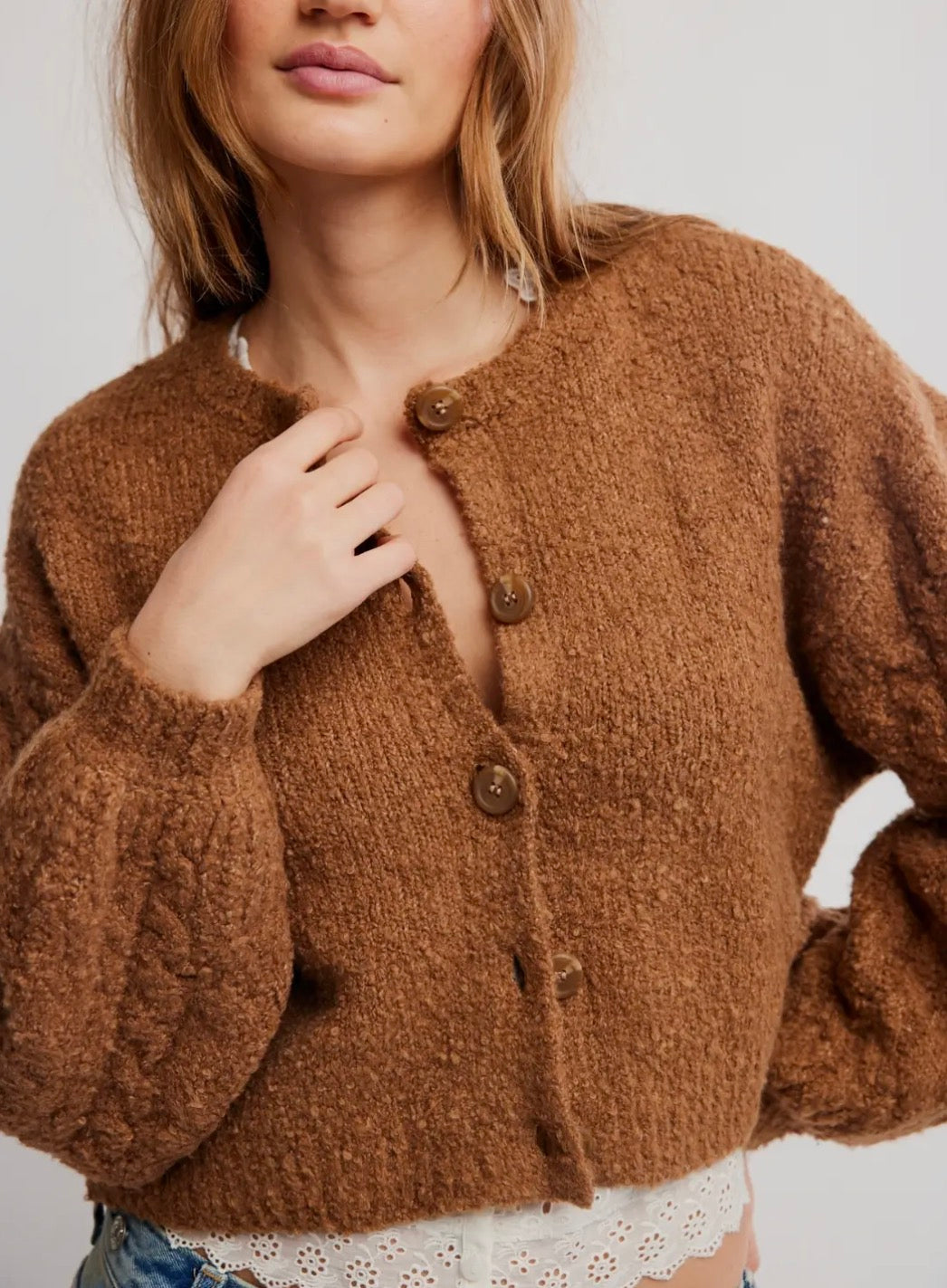 Thistle Cardi - Macadamia