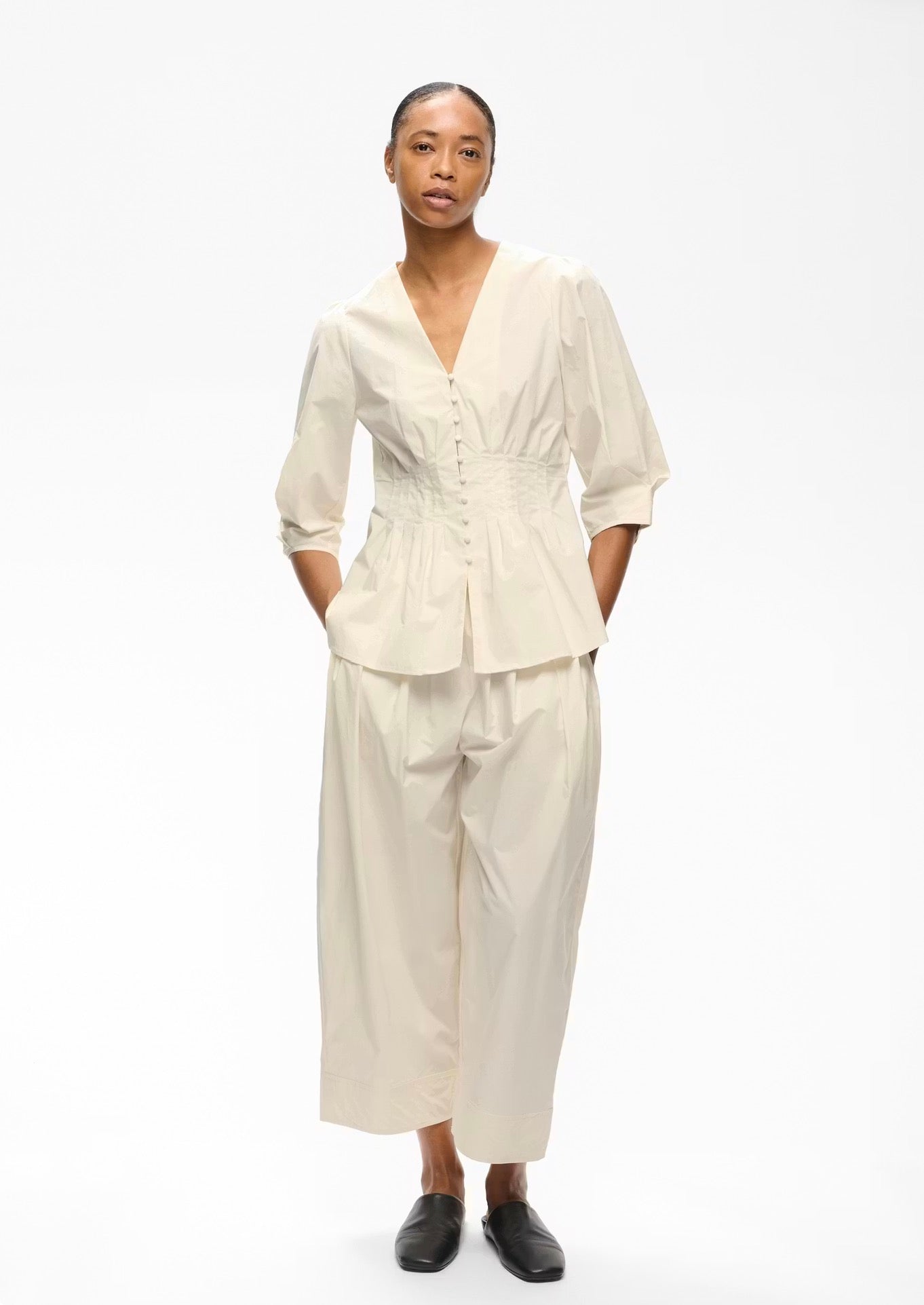 Haze Fitted Blouse - Vanilla