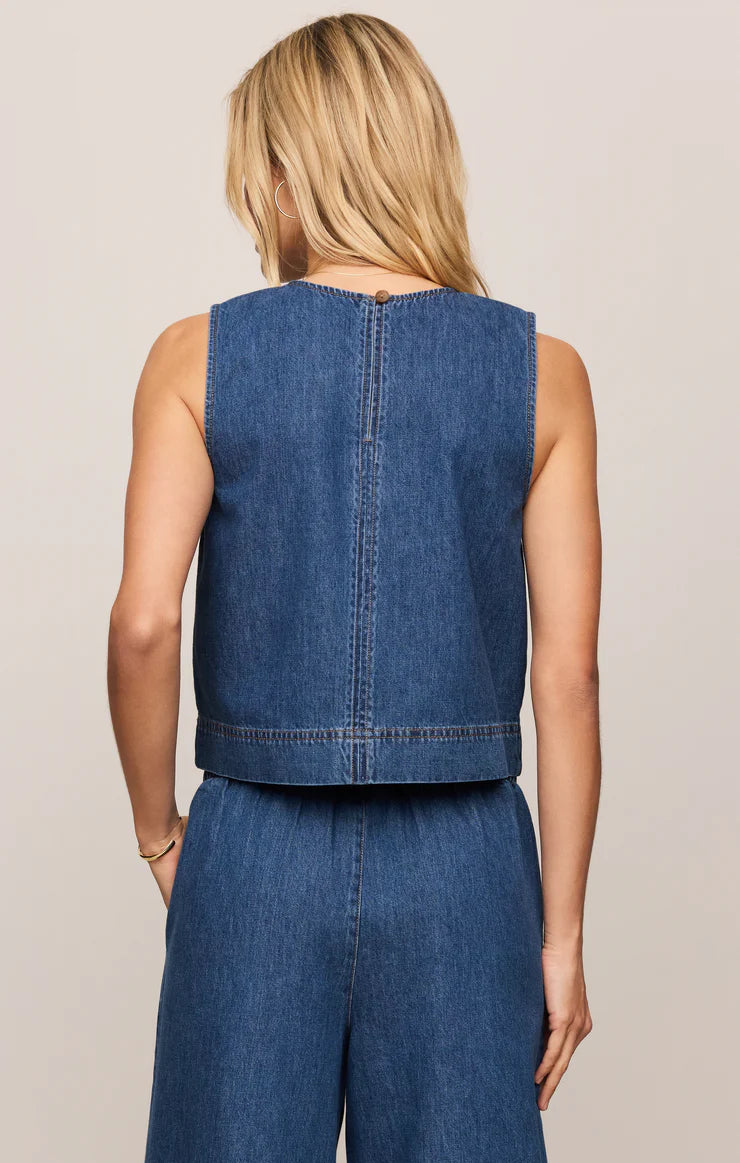 Sun Seeker Denim Tank - Deep Water