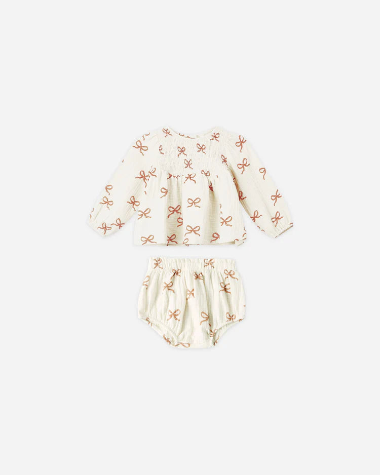 Sophia Top & Bloomer Set - Ruby Bows