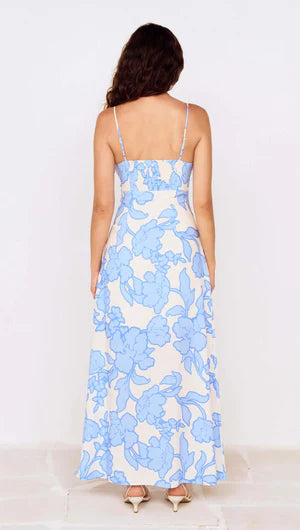 Alessia Twist Front Midi Dress - Watercolour Floral