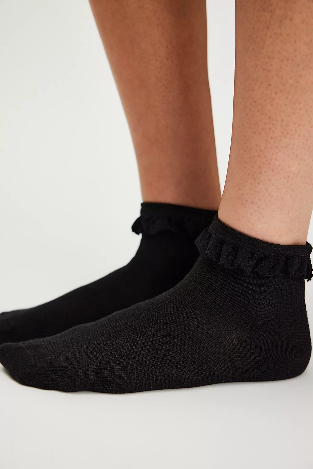 Beloved Waffle Knit Ankle Sock - Black