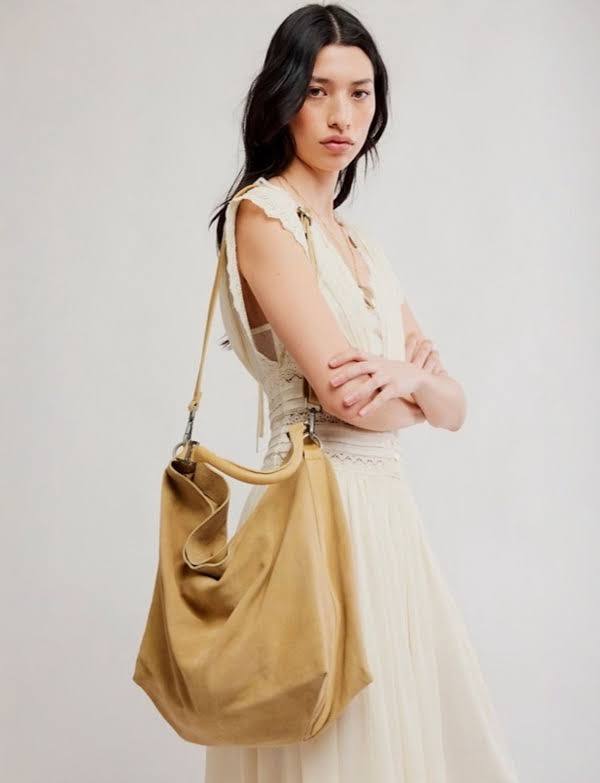 Suzie Suede Slouch Tote - Harvest Gold