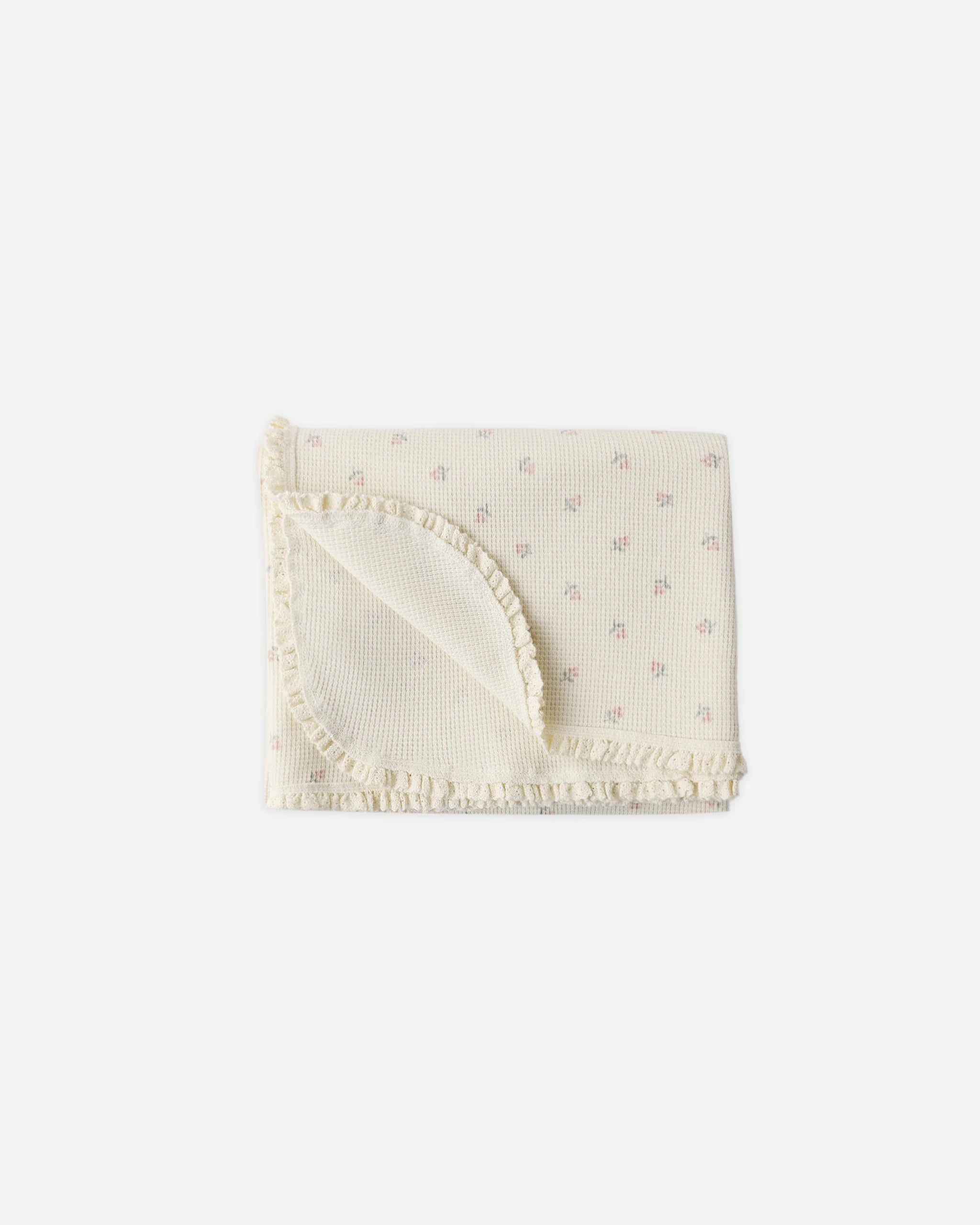 Waffle Baby Blanket - Mauve Ditsy