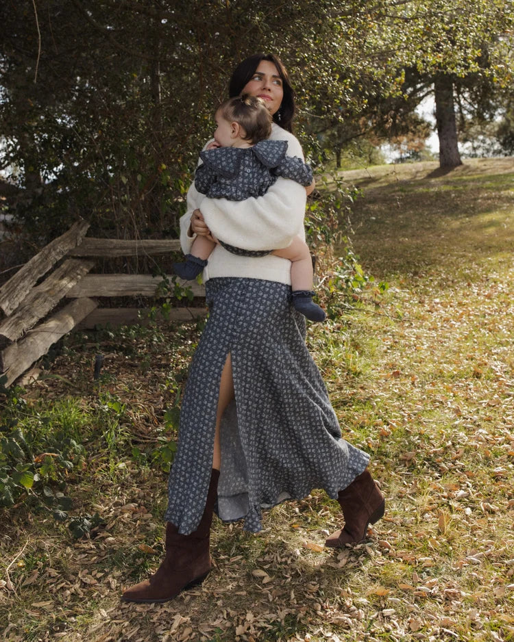Button Slit Skirt - Heart Ditsy